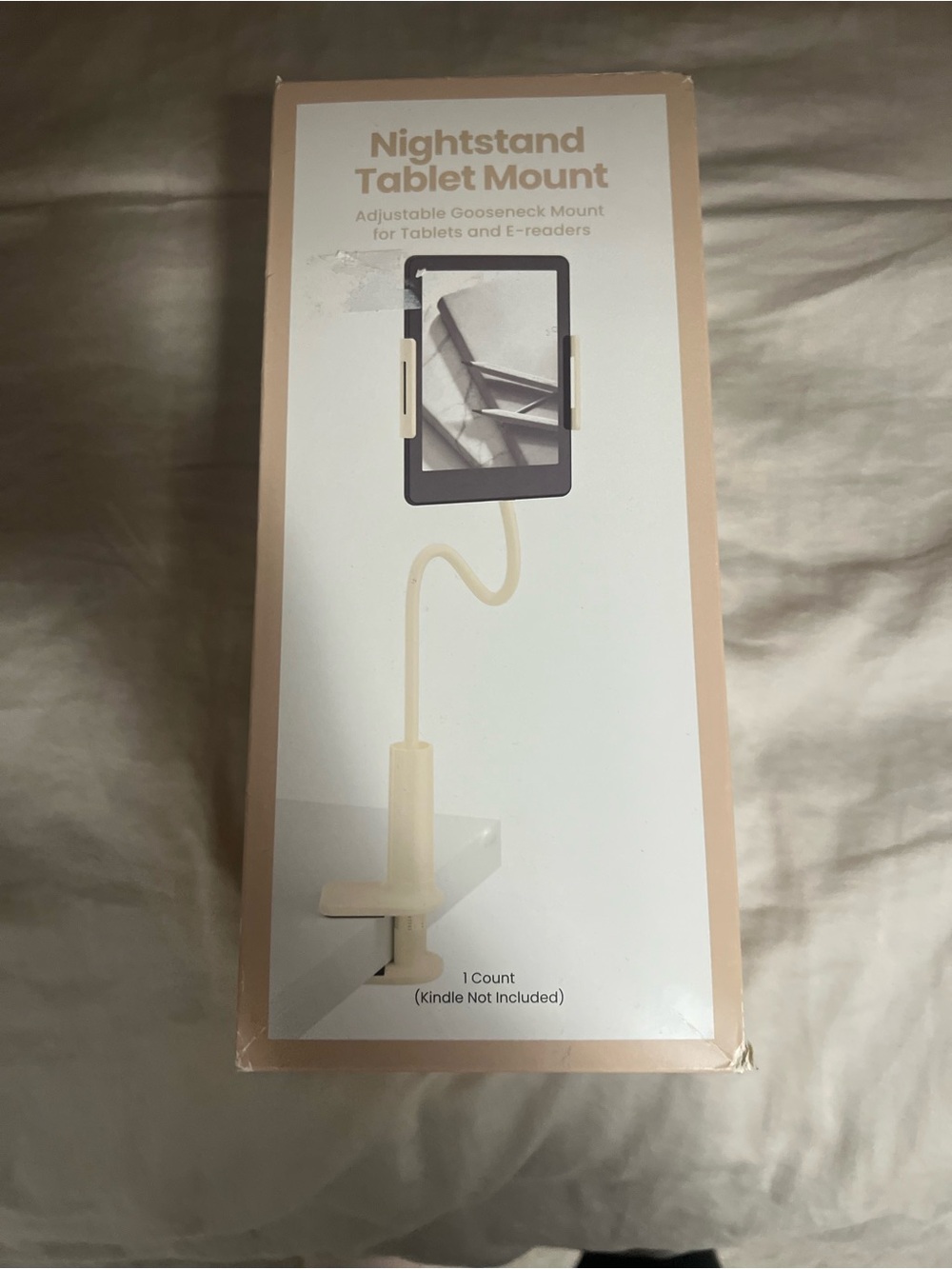 Target Beige Nightstand Tablet Mount - Flexible Gooseneck Holder